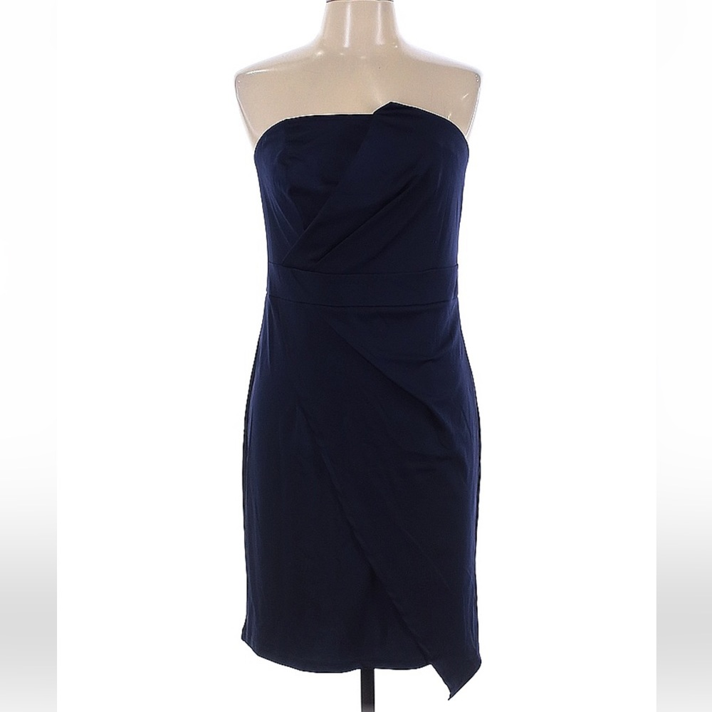 GRACE KARIN Dress Navy Strapless Large Stretchy Party